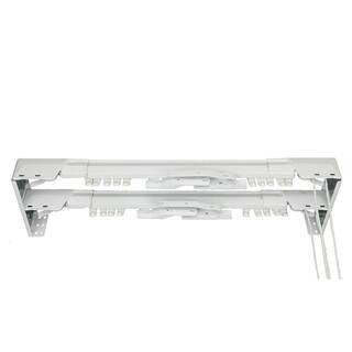 84 in. - 156 in. Heavy Duty Traverse Double Curtain Rod in White | The Home Depot