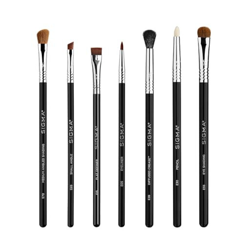 Sigma Beauty Basic Eye Makeup Brush Set – Classic Eye Makeup Brushes with Premium Fibers and Sleek, Durable Handles for Eyeliner, Eyeshadow, & Eyebrows, Includes 7 Black Makeup Brushes | Amazon (US)