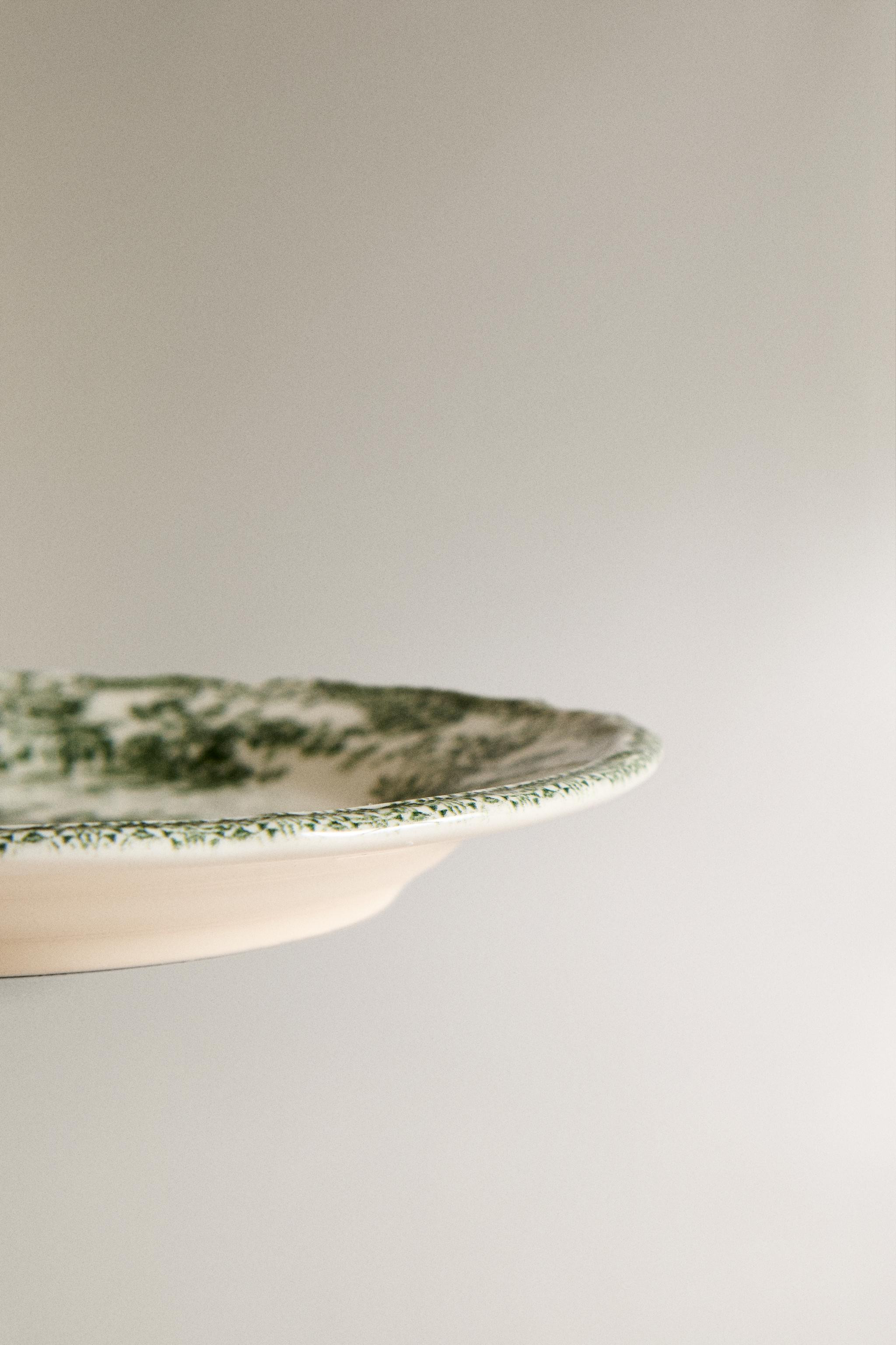 FLORAL EARTHENWARE DESSERT PLATE | Zara US