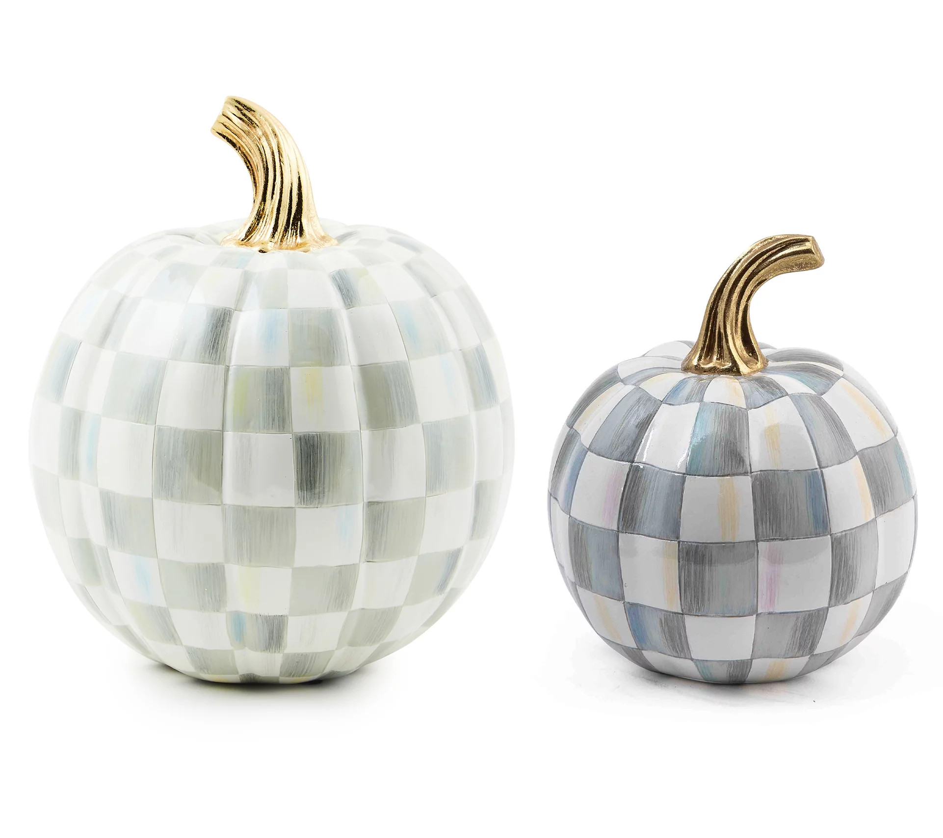 MacKenzie- Childs Set of 2 Pumpkins Small and Mini - QVC.com | QVC