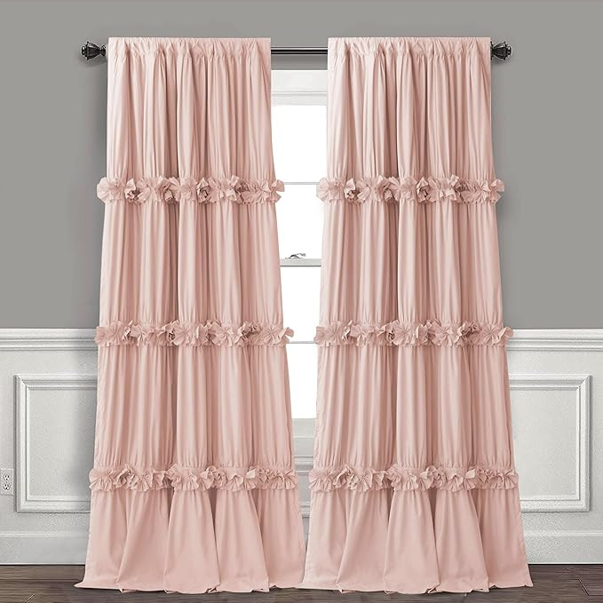Thermal Insulated Blackout Window Curtains, 52" W x 96" L x 2 Panels, Boho Ruched Window Treatmen... | Amazon (US)