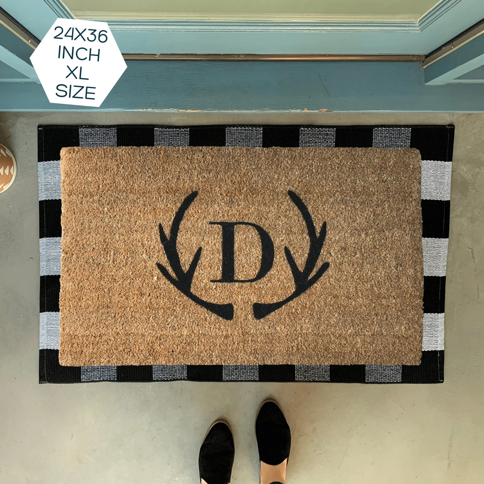 Large Doormat, Antler Doormat, Custom Welcome Mat, Personalized Doormat, Double Doormat, Antler D... | Etsy (US)
