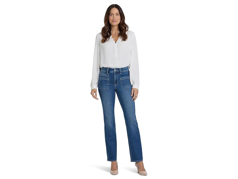 NYDJ Marilyn Utility Straight Women's Clothing Romantic Indigo : 0 32, Cotton/Denim/Elastane | Zappos