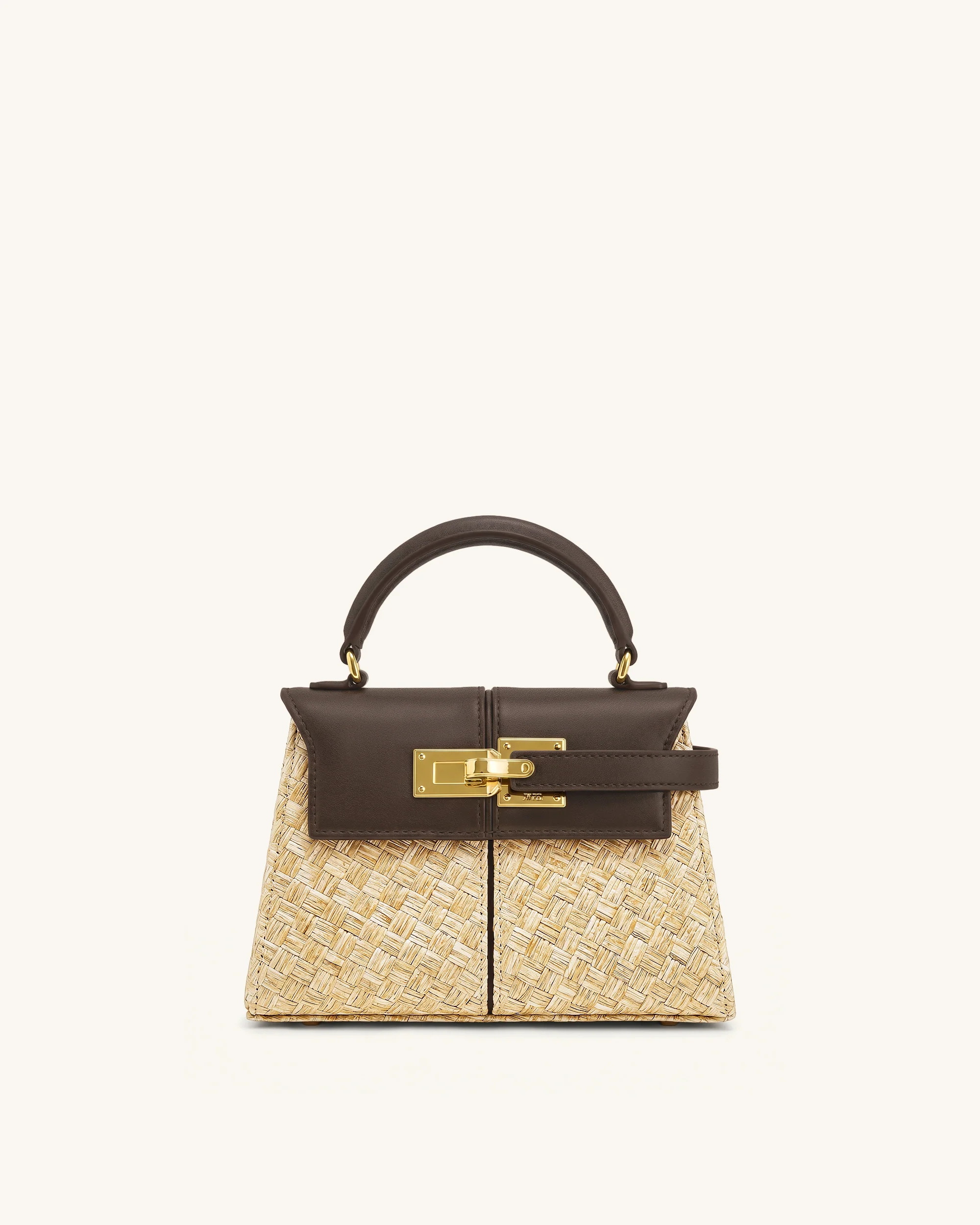 Elise Faux Straw Handbag - Brown | JW PEI US