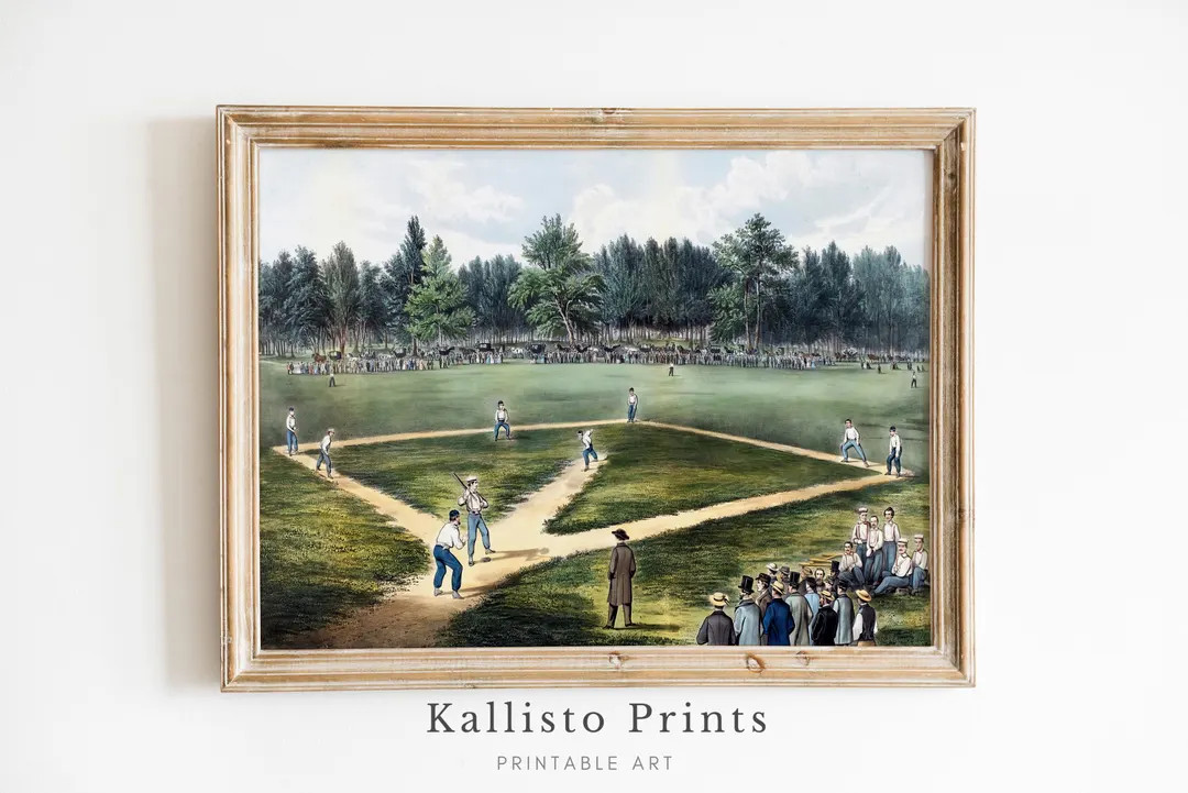 Vintage Baseball Illustration | Antique Sports Art | Retro Baseball Wall Decor | Historical Baseb... | Etsy (US)