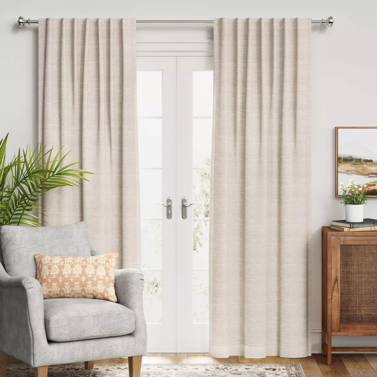 1pc Blackout Textural Overlay Window Curtain Panel - Threshold™ | Target
