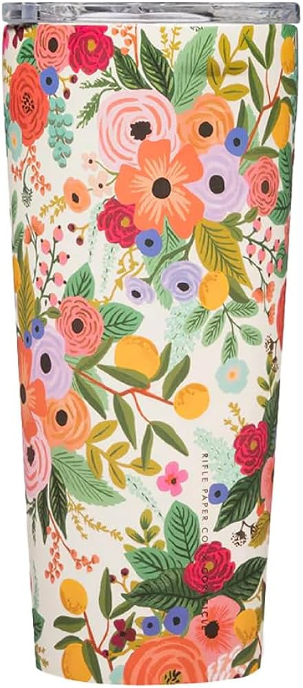Corkcicle x Rifle Paper Co. Classic Insulated Coffee Mug with Lid, Garden Party Cream, 24 oz – ... | Amazon (US)