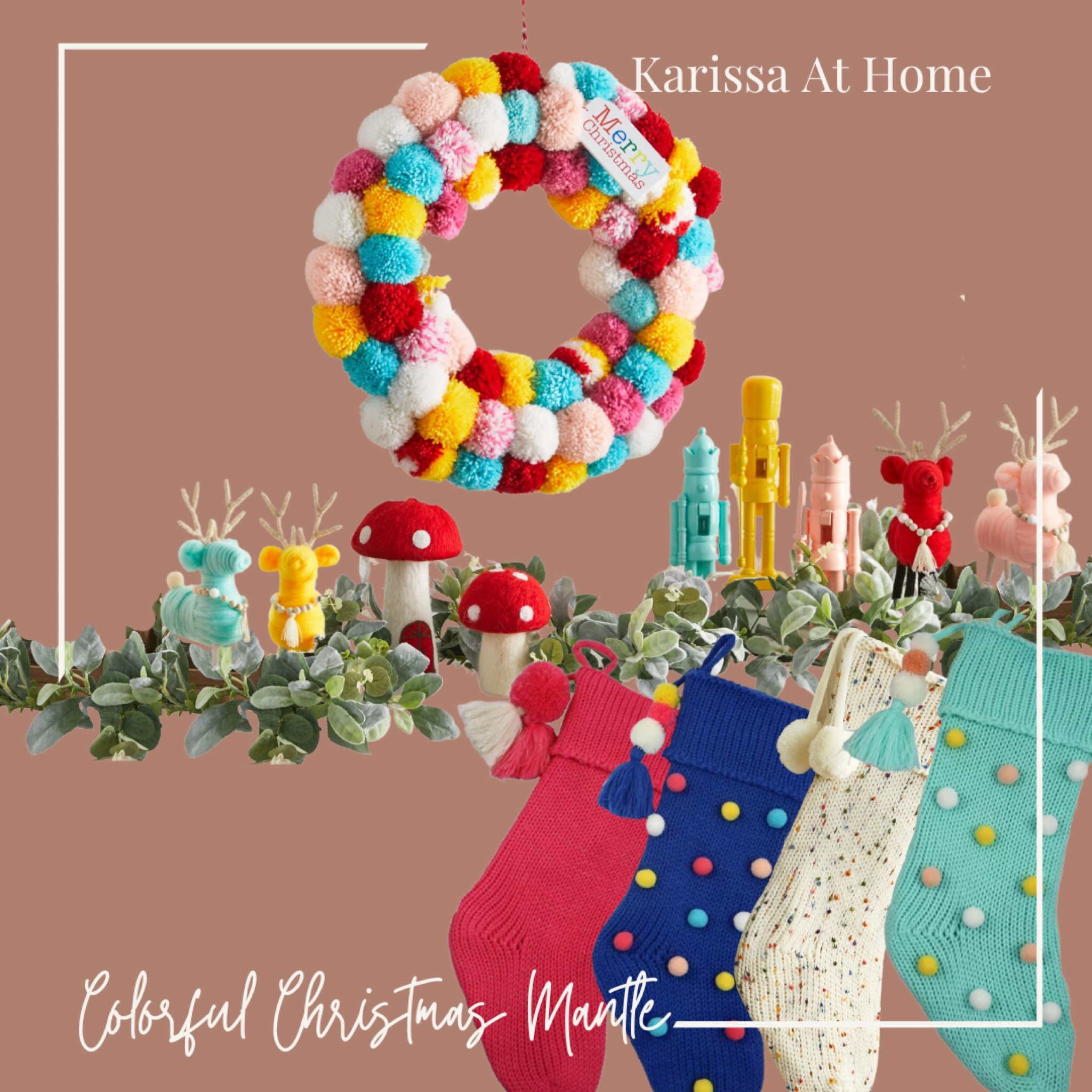 A fun, colorful Christmas mantle idea!

#LTKunder100 #LTKSeasonal #LTKHoliday