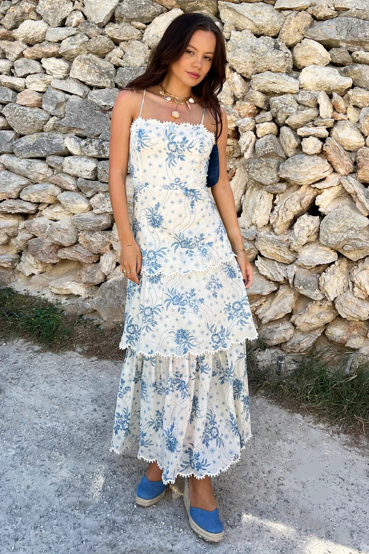 Blue Floral Peony Dress | Never Fully Dressed (UK & IE)
