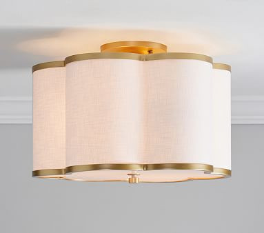 Linen Flower Scallop Flush Mount | Pottery Barn Kids | Pottery Barn Kids