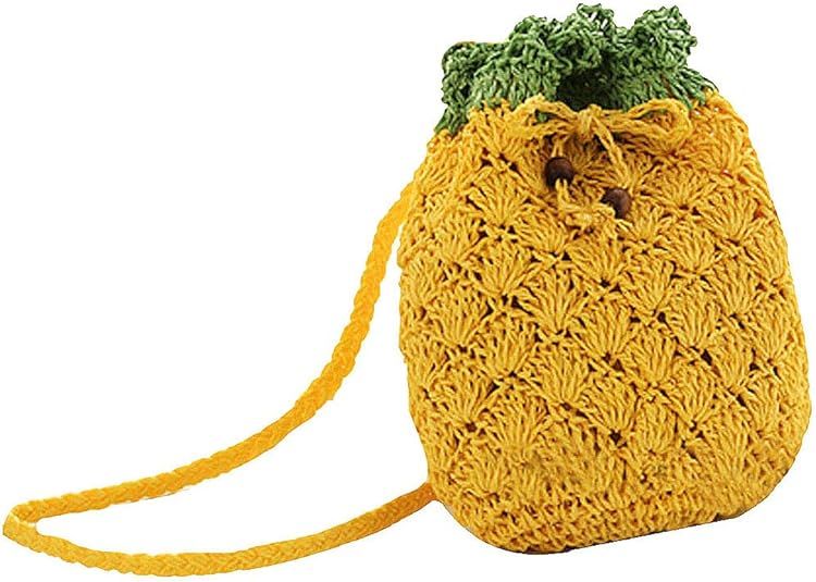 Goclothod Mini Handbag Cute Fruit Straw Cross-body Bag Weave Summer Beach Travel Satchel Shoulder... | Amazon (US)