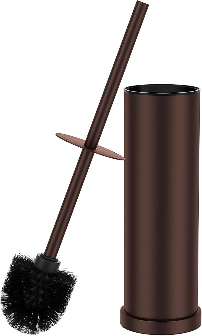 Bronze Toilet Brush and Holder Set，Stainless Steel Heavy Duty Toilet Bowl Brush，Extra Long Ha... | Amazon (US)