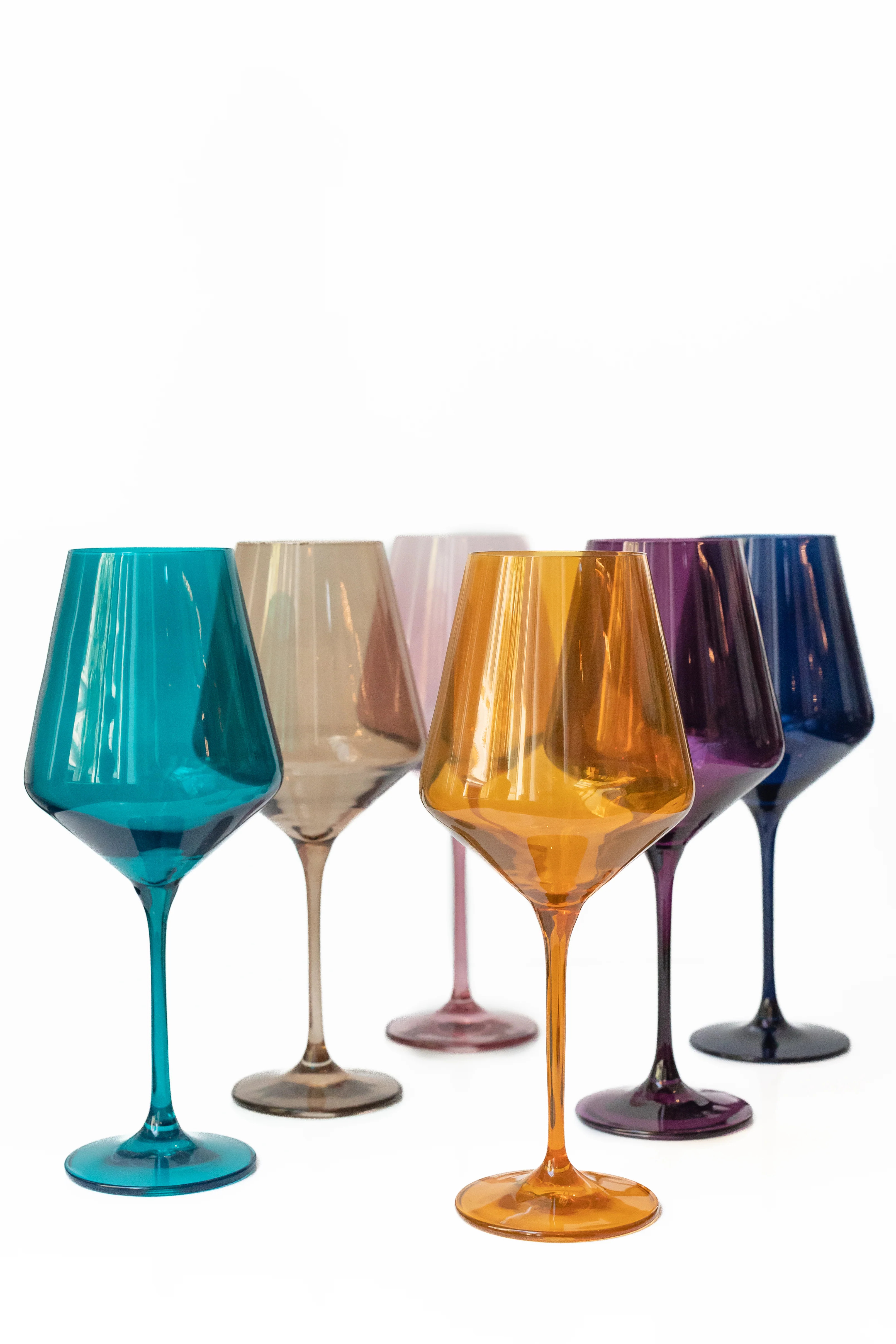 Estelle Colored Wine Stemware - Set of 6 {Fall Mixed Set} | Estelle Colored Glass