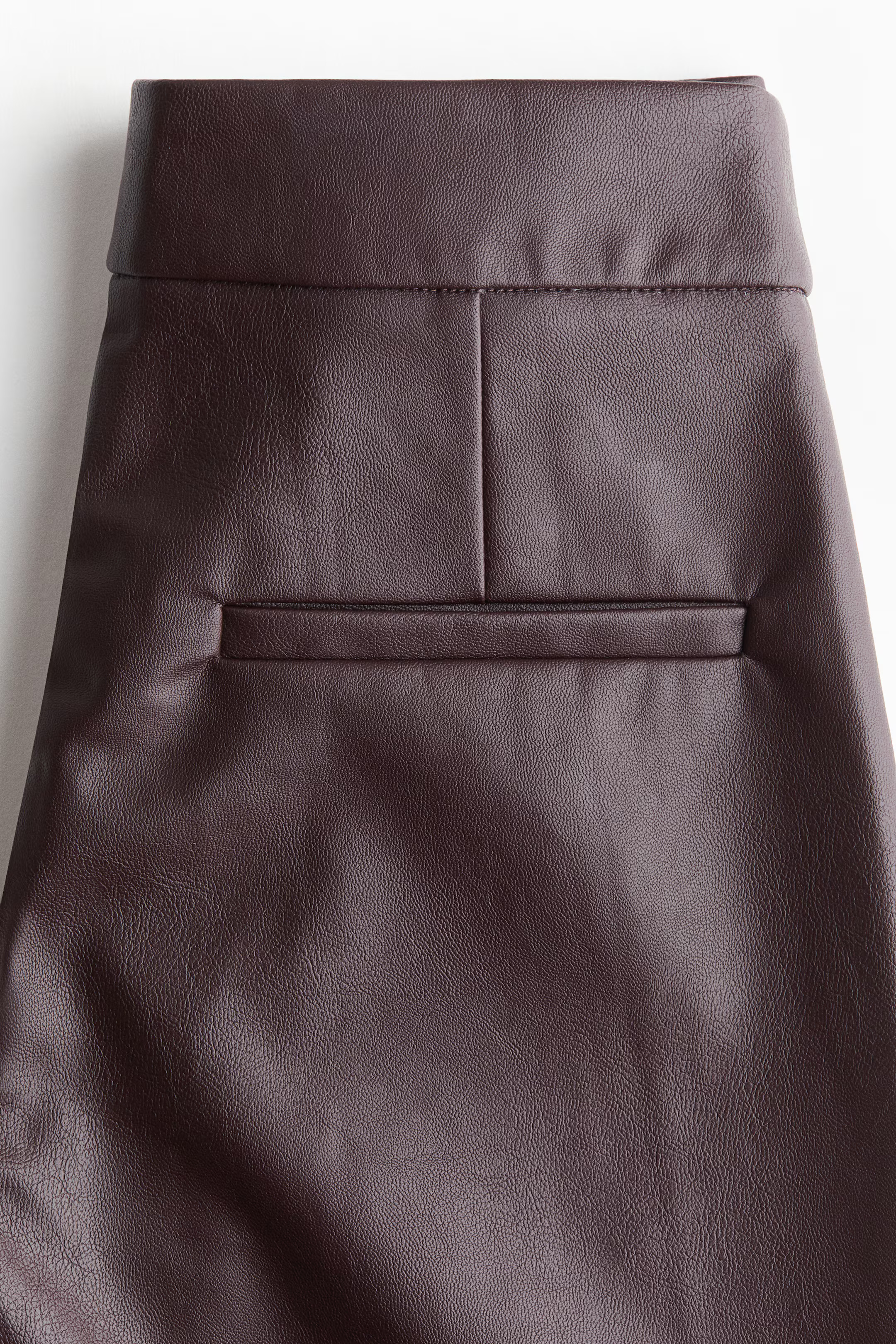 Straight-leg coated trousers - Burgundy - Ladies | H&M GB | H&M (UK, MY, IN, SG, PH, TW, HK)