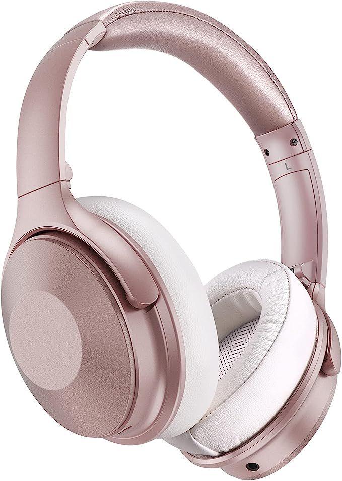 Pink Noise Cancelling Headphones, 45Hrs Playtime Wireless 5.0 Headphones Over Ear with Microphone... | Amazon (US)
