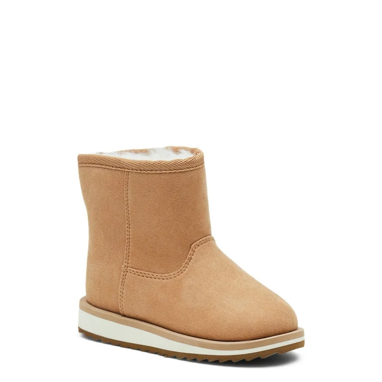 Wonder Nation Girls Faux Fur Shearling Boot - Walmart.com | Walmart (US)