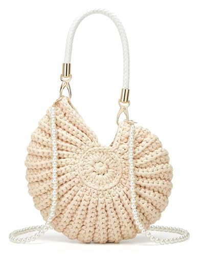 Handwoven Seashell Purse for Women Crochet Summer Beach Bag Boho Crossbody Shoulder Bags Clutch Hobo Handbag 2026 | Amazon (US)