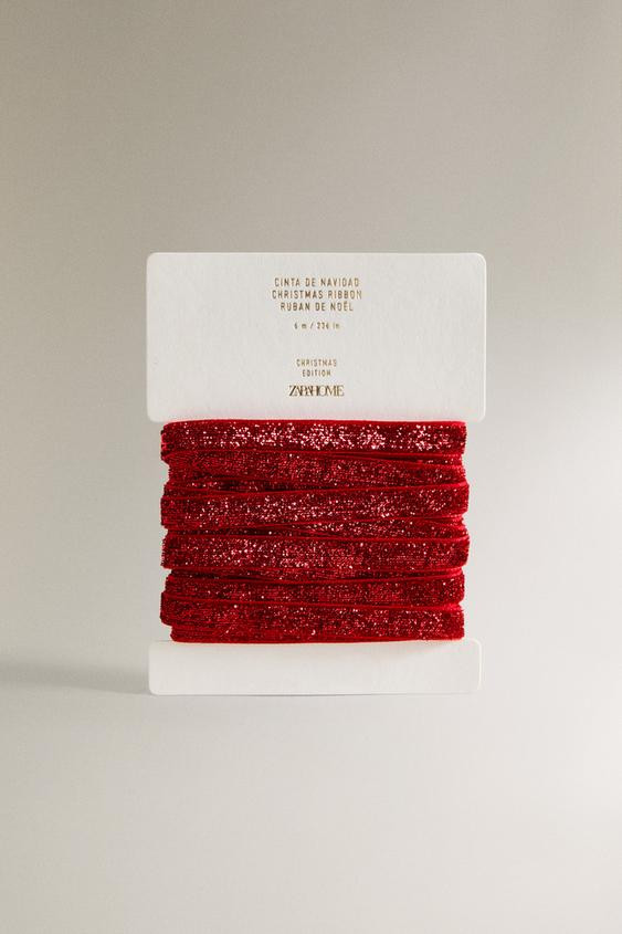 METALLIC THREAD CHRISTMAS GIFT RIBBON | Zara US