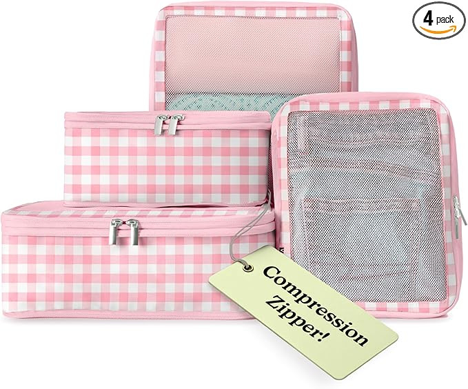 VANDEL Space-Saving Compression Packing Cubes for Kids + Women, Compressible Carry On Suit Case O... | Amazon (US)