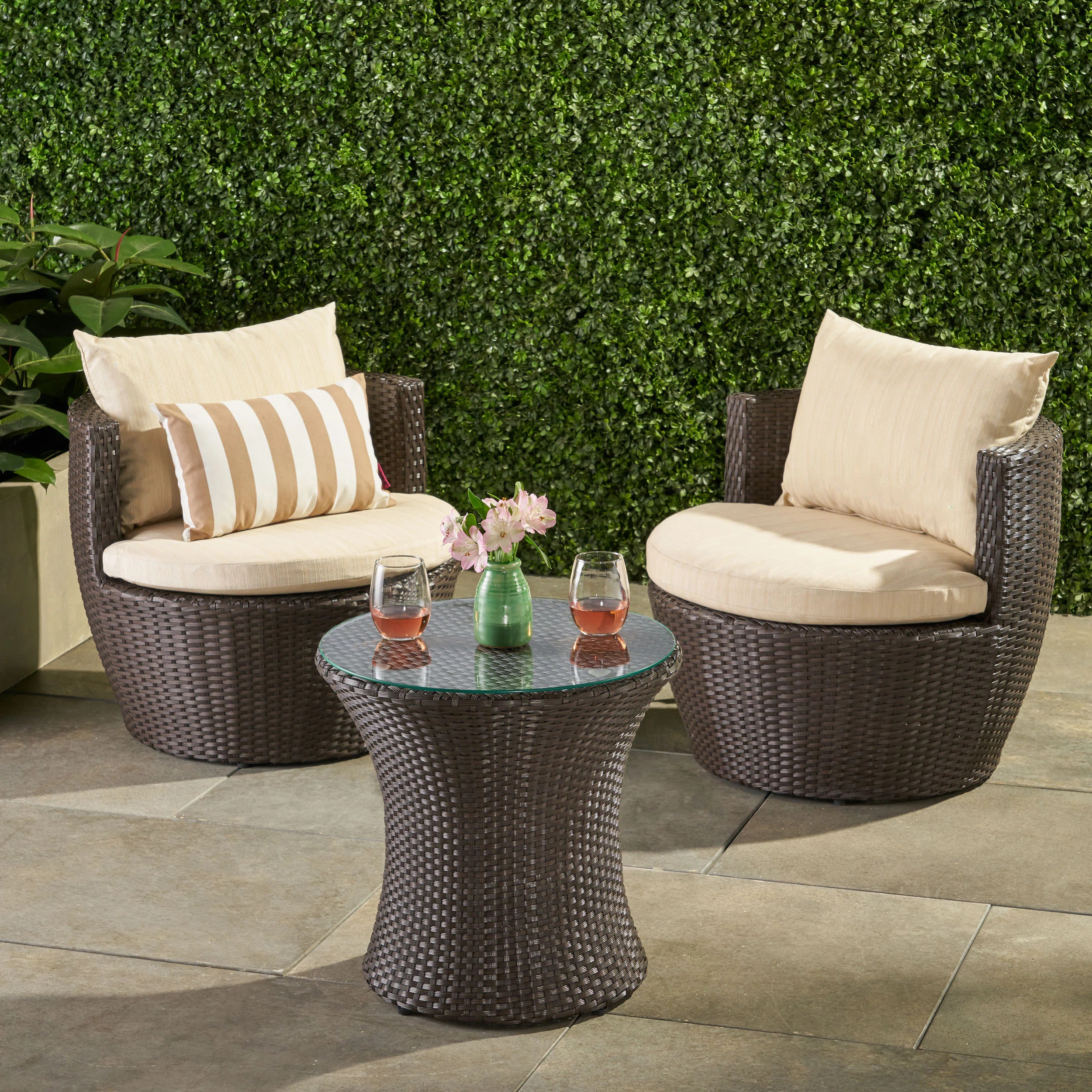 Winston Porter 3 Piece Seating Group with Cushions & Reviews | Wayfair | Wayfair North America
