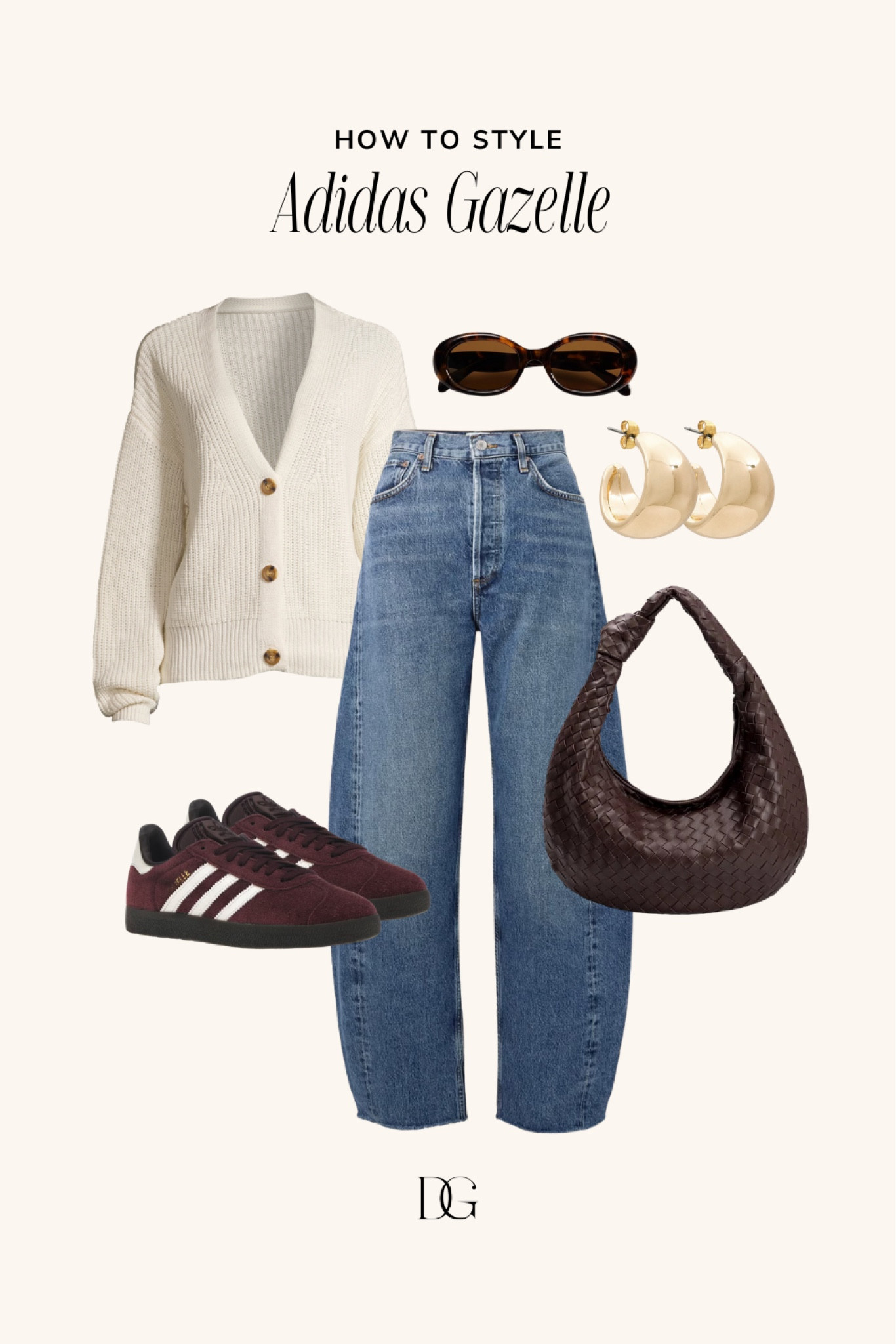 Adidas Gazelle Fall Outfit Inspo | adidas sneakers, gazelle sneakers, fall shoes, fall sneakers, fall outfits, fall 2024, fall style, casual fall look, fall trends, fall 2024 trends, casual jeans, jeans outfit, stale jeans, basic denim, staple denim, button up cardigan, woven bag, woven bags, fall bags

#LTKStyleTip #LTKShoeCrush #LTKSeasonal