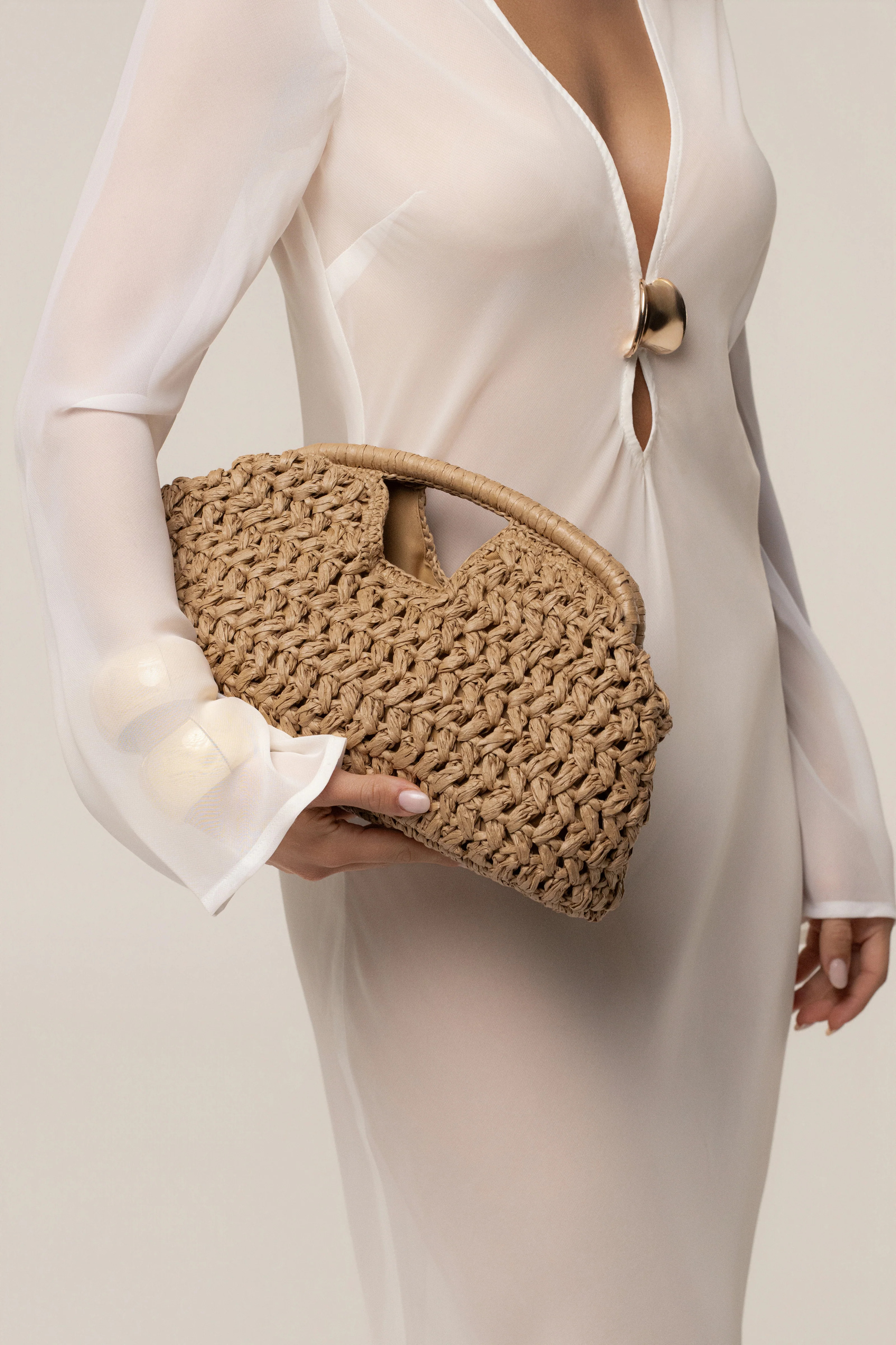 Natural Casa Sol Straw Bag | JLUXLABEL US