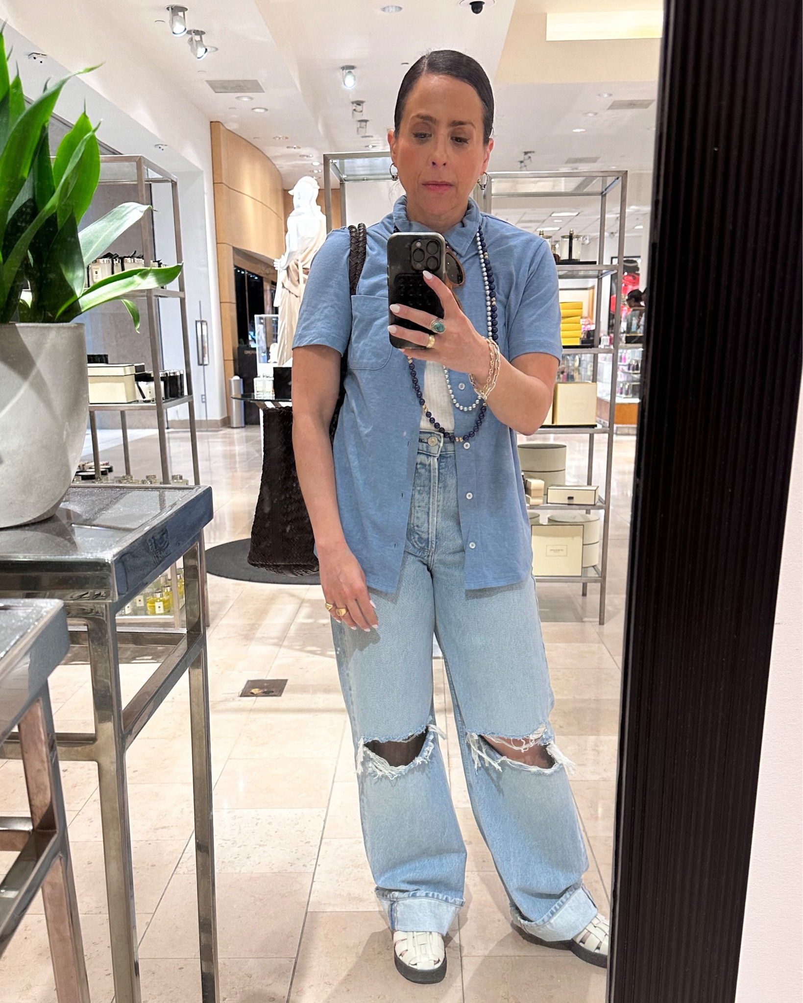 Always working those masculine/ feminine style vibes! My favorite style jean from Citizens - I sized down one size  

#LTKover40 #LTKSeasonal