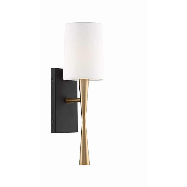 Crystorama Trenton 18 1/2" Forged Brass and Black Modern Wall Sconce | Lamps Plus