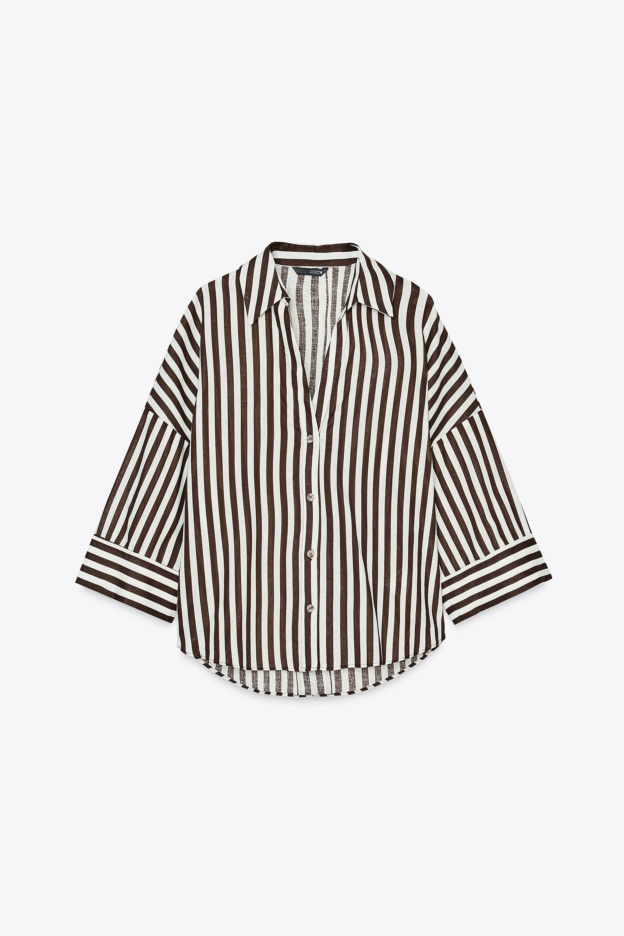 WIDE-SLEEVE LINEN BLEND SHIRT | Zara UK