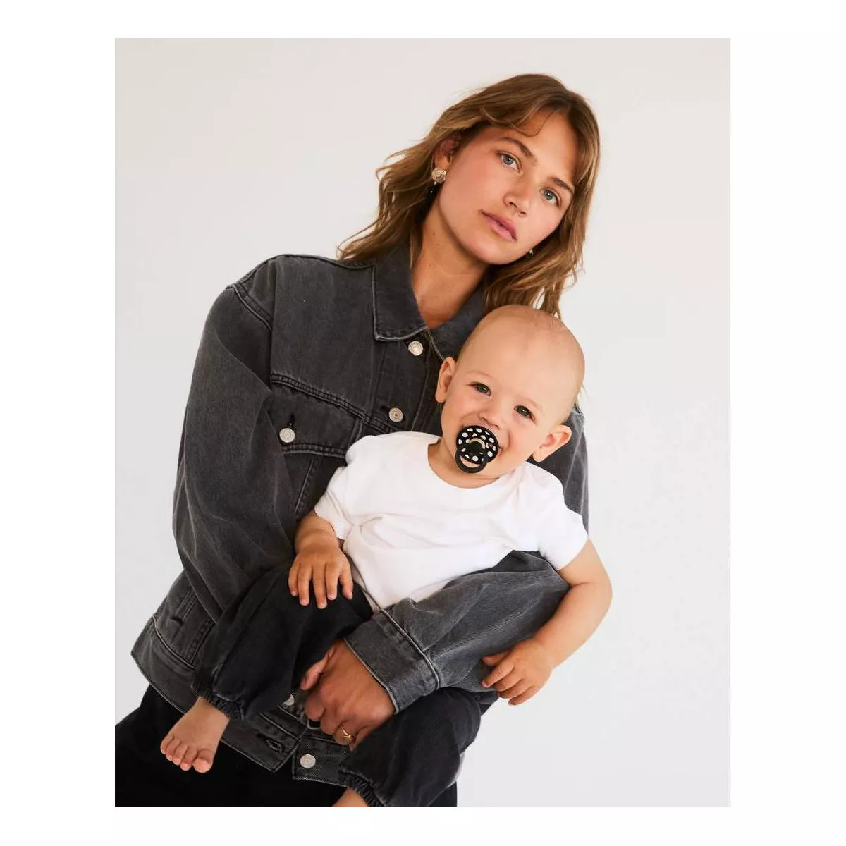 Bibs Pacifier Studio Collection Colour Polka Dot Latex Pacifier 6-18m - Black/Ivory | Target