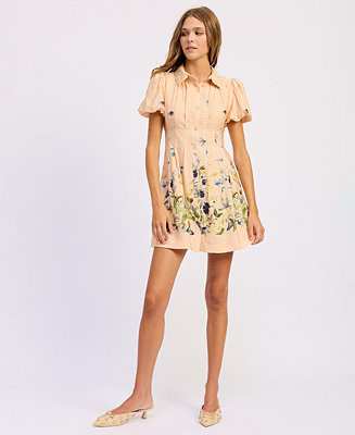 Women's Carrera Collared Mini Shirt Dress | Macy's