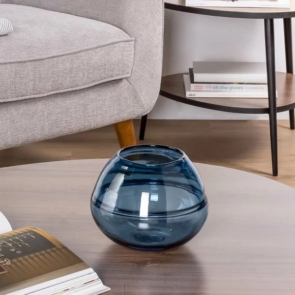 Proffitt Blue Glass Table Vase | Wayfair North America