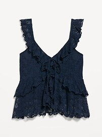 Sleeveless Lace Ruffle Top | Old Navy (US)