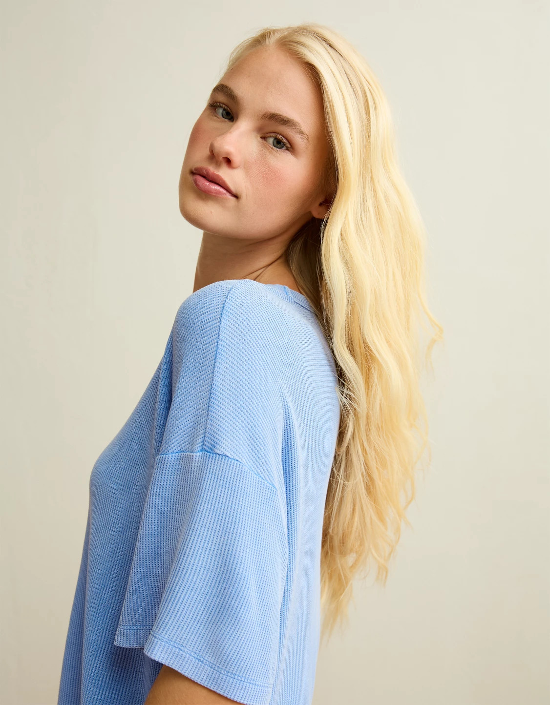 AE Soft & Sexy Waffle Crew Neck Tee | American Eagle Outfitters (US & CA)