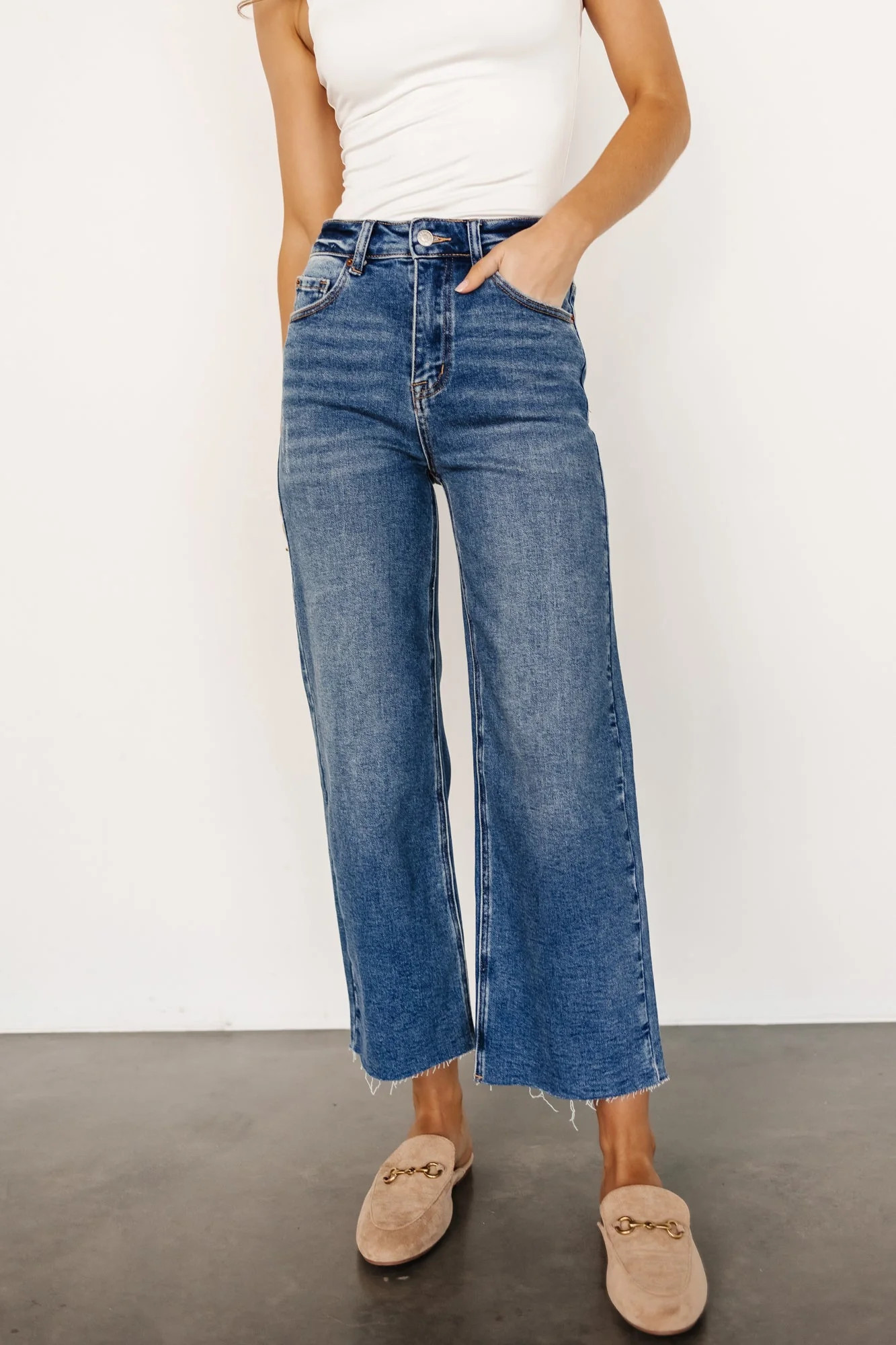 Kirby High Rise Wide Leg Jeans | Medium Wash | Baltic Born