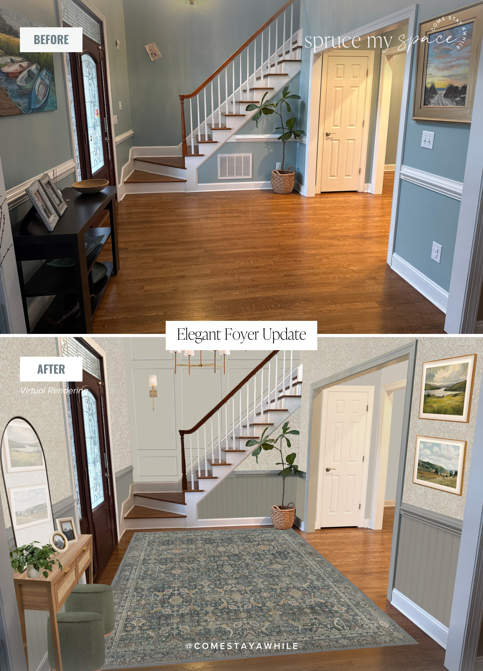 Welcome back to Spruce My Space! A series where I take pictures of your space and design them as if they were mine! Spruce My Space | Entryway |Foyer | Interior Design | Home Decor Come Stay Awhile, Amanda Vernaci 

 #LTKHome