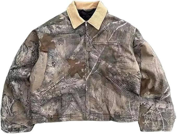 Camo Jacket for Women Y2k Camouflage Zip Up Oversized Jacket Maple Leaf Print Camo Zip Up Hoodie ... | Amazon (US)