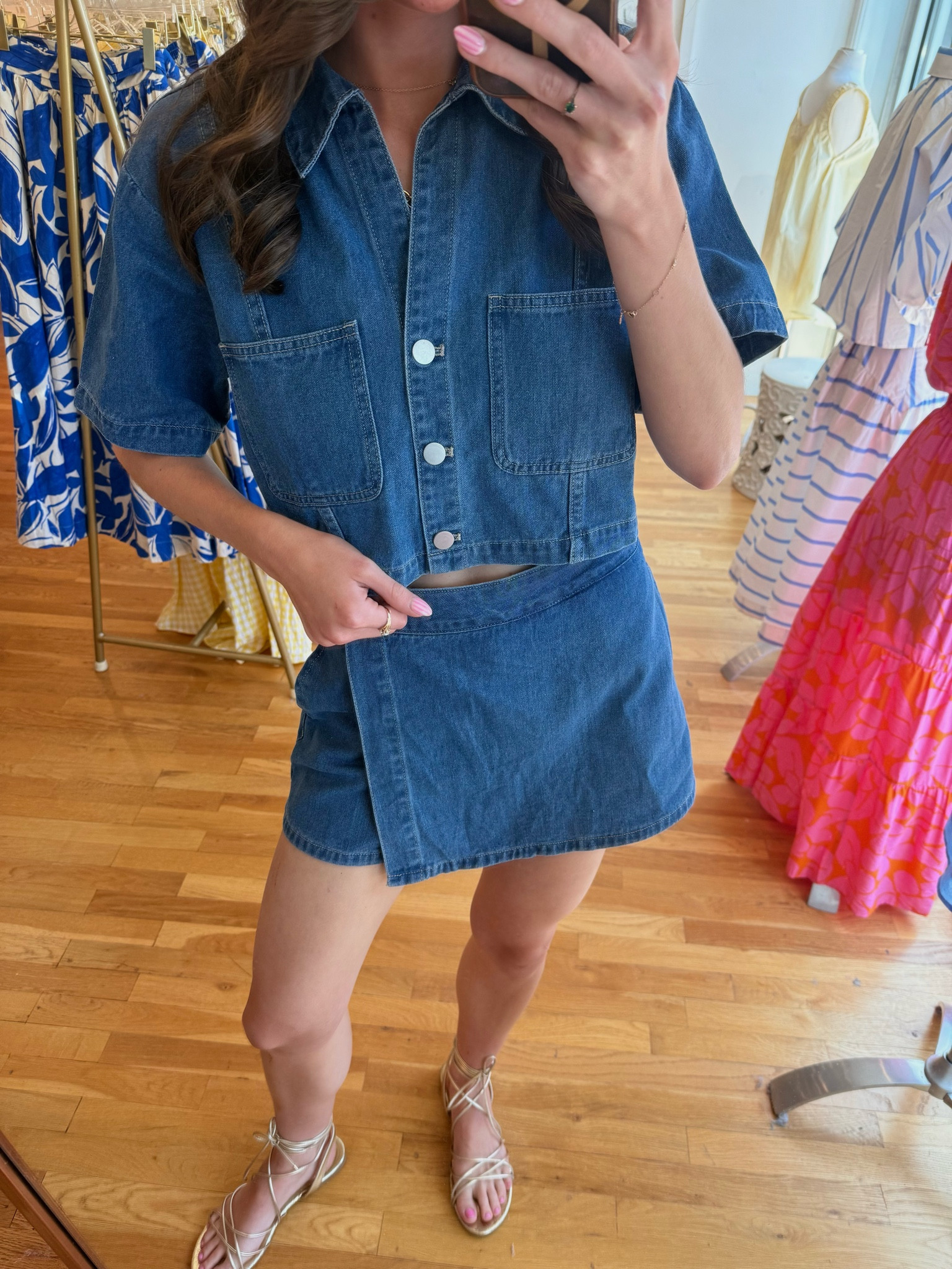Denim set and my favvvv Amazon sandals 