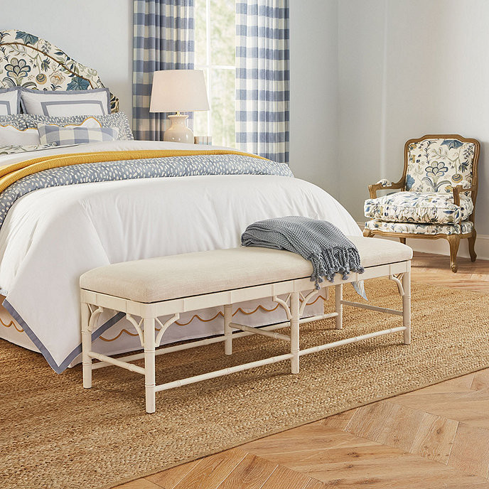 Dayna Bench with Sandberg Parchment Seat | Ballard Designs, Inc.