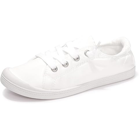 Women's Slip On Canvas Sneaker Low Top Casual Walking Shoes Classic Comfort Flat Fashion Sneakers | Amazon (US)