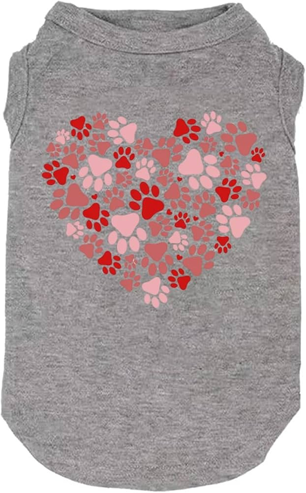 Dog Shirts Hearts Print Funny Graphic Small Large Dog Clothes Puppy Vest Gift for Dog Valentine's... | Amazon (US)