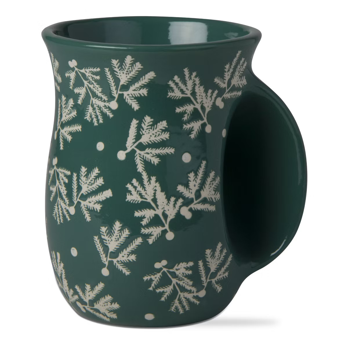 tagltd 16 oz. Joyful Winter Sprig Christmas Stoneware Coffee & Tea Hot Cocoa Handwarmer Mug | Target