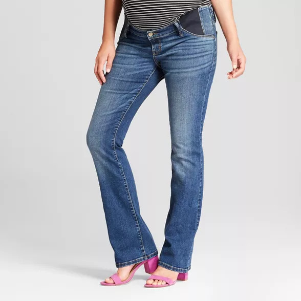 Maternity Inset Panel Bootcut Jeans - Isabel Maternity by Ingrid & Isabel™ Dark Wash | Target