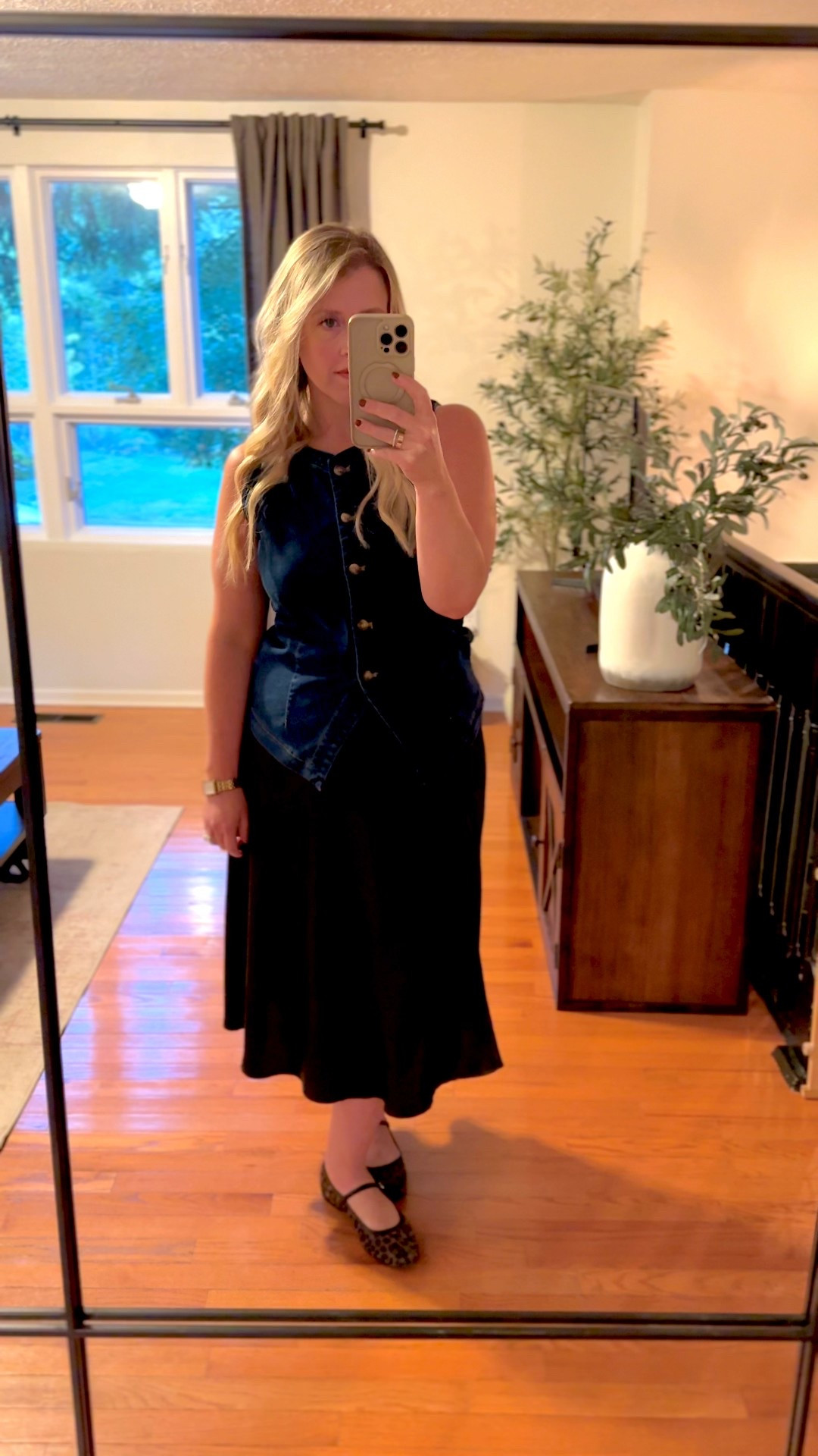 Fall denim outfit, fall midi skirt outfit, transitional outfit for fall, Mary Jane’s 

#LTKMidsize #LTKWorkwear #LTKShoeCrush