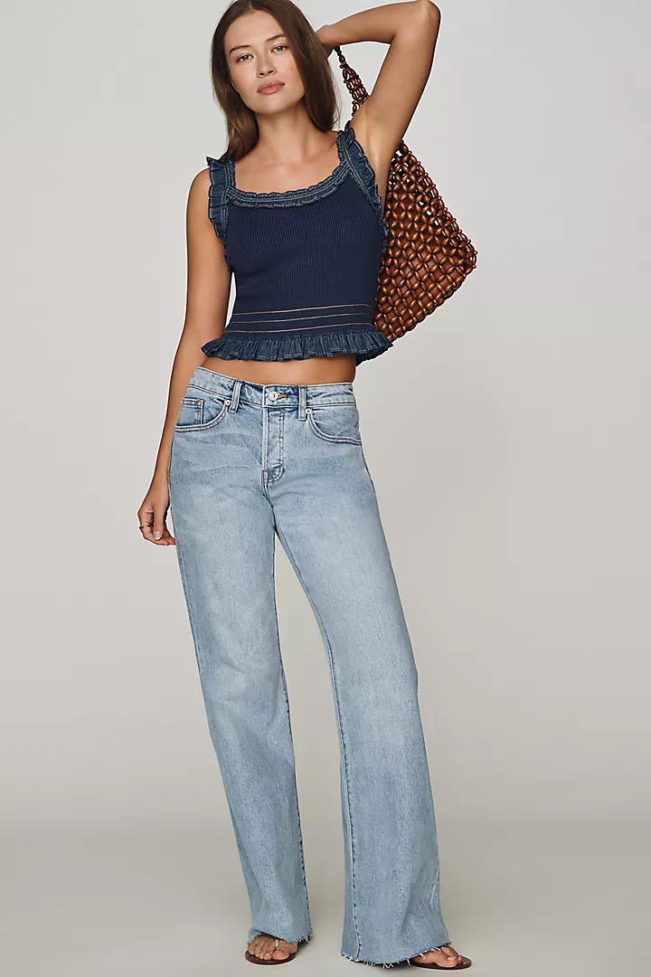 Good American Vintage Low Rise Relaxed Flare Jeans | Anthropologie (US)