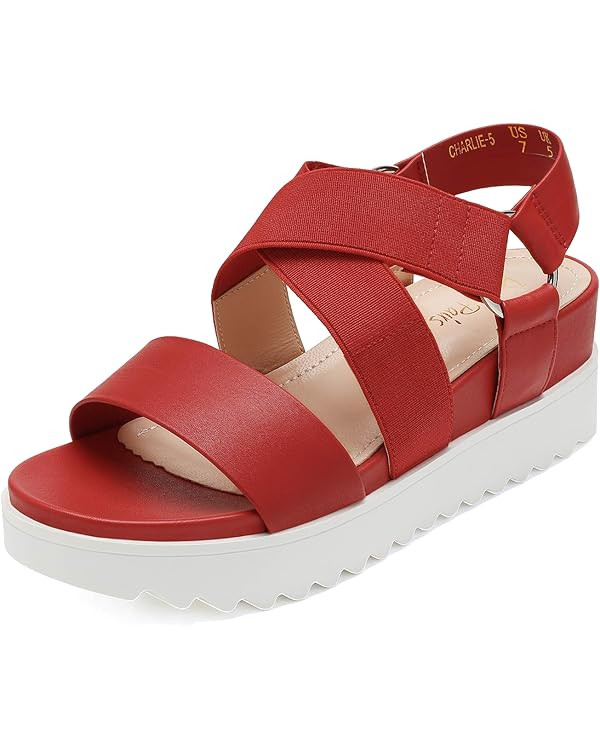 DREAM PAIRS Women’s Open Toe Ankle Strap Platform Wedge Sandals | Amazon (US)