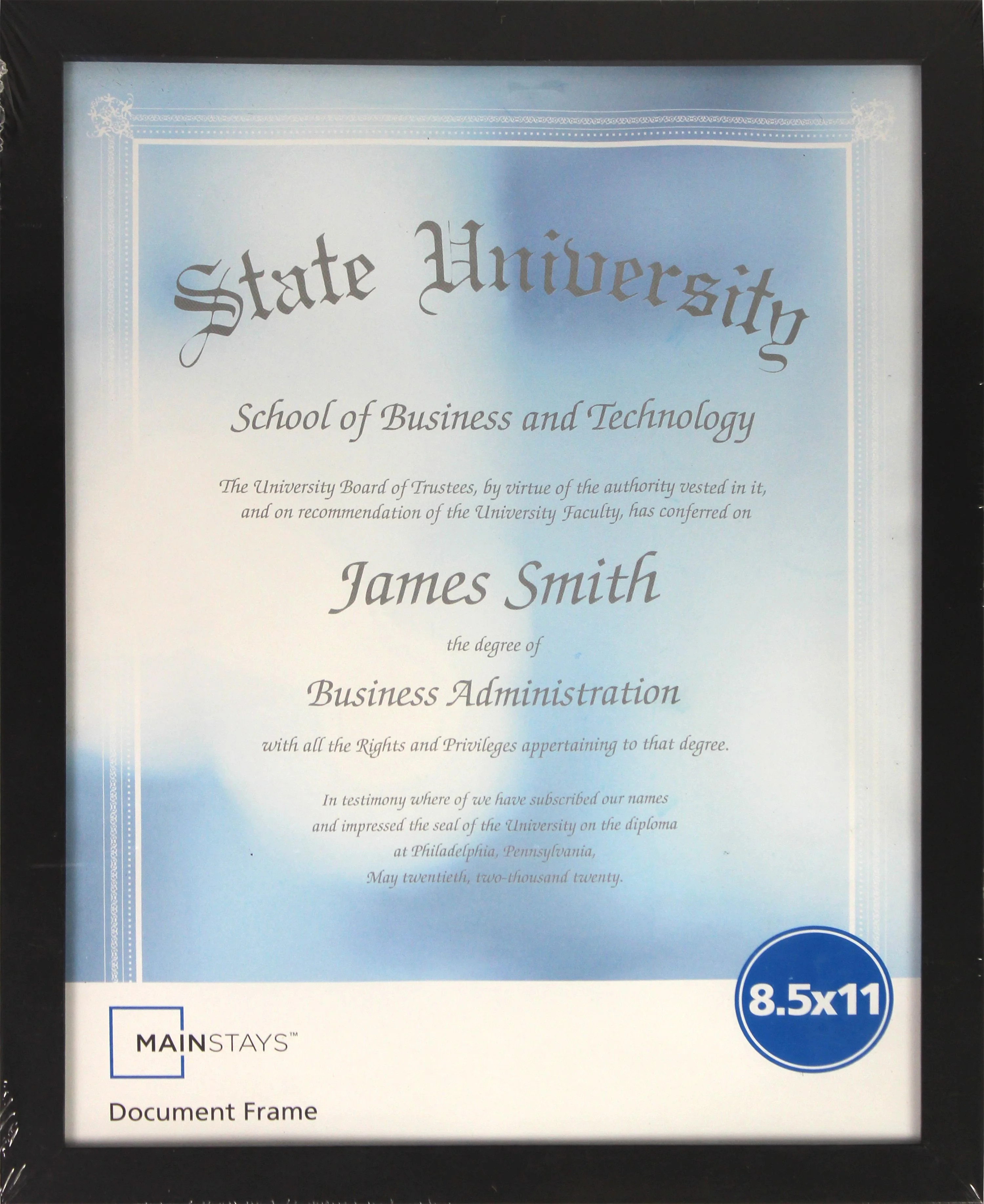 Mainstays MS 8.5" x 11" Black Document Frame - Walmart.com | Walmart (US)