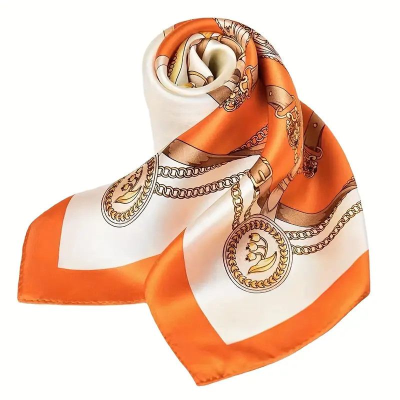 Chain Printed Square Scarf Elegant Thin Breathable - Temu Canada | Temu Affiliate Program