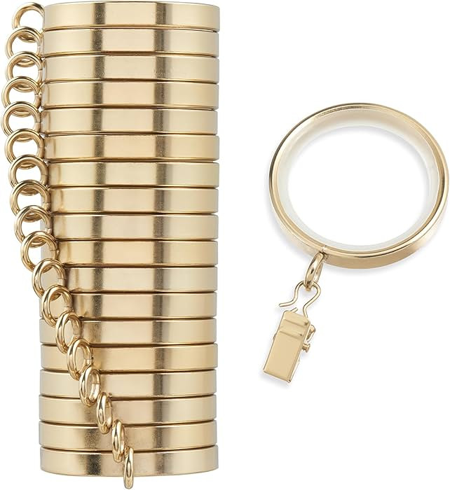 MODE Cambria Designer Series - Premium Easy Glide 18 Count Curtain Rings - Metal with Smooth, Qui... | Amazon (US)