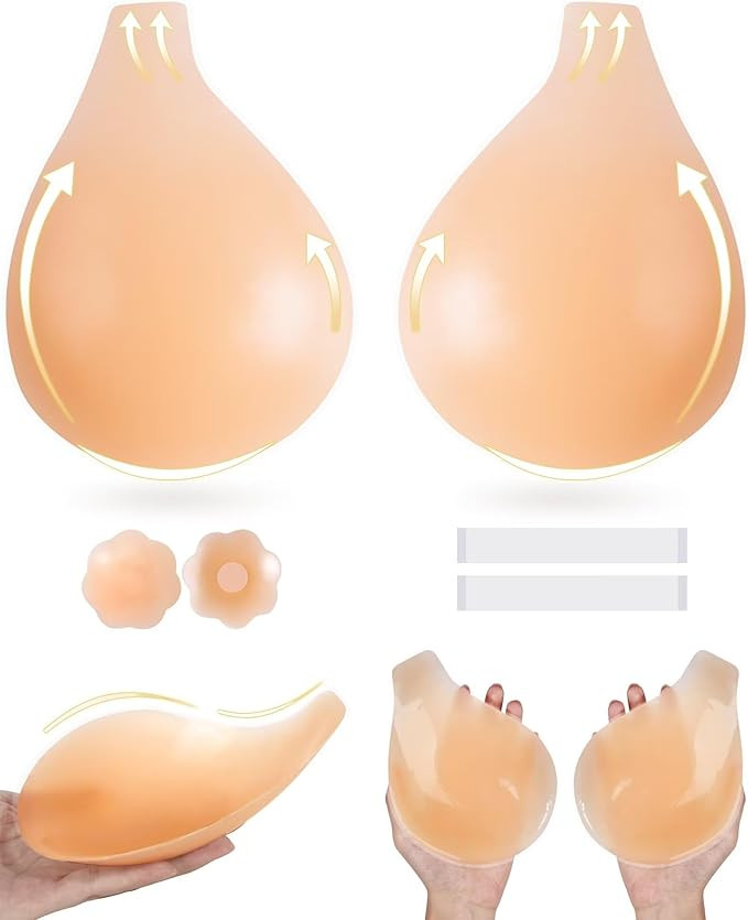 Sticky Bras for Women Push Up Adhesive Invisible Bra Backless Strapless Bra for Big Busted Reusab... | Amazon (US)